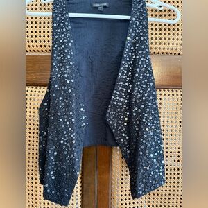 Eileen Fisher Black Sequin Women's Sweater Vest